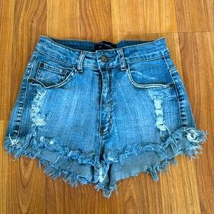 High waisted denim shorts size S